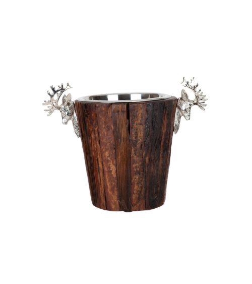 Spumantiera in legno scuro Cortina Silver