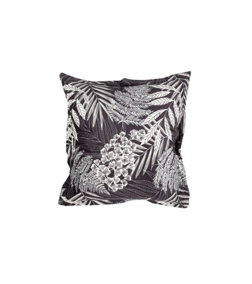 Cuscino decorativo Fantasia Tropicana Neptune Nero - Collezione Velluto Unito