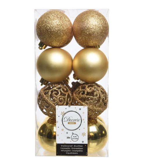 Box 16 Palline di Natale Oro assortite