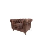 Full Vintage Capitonné Leather Armchair