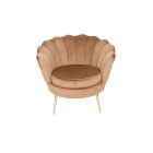 Poltrona Conchiglia in velluto Beige
