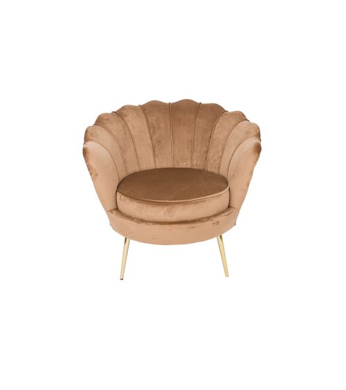 Poltrona Conchiglia in velluto Beige