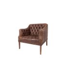 Capitonné brown Leather straigh Sofa