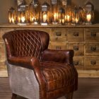 Aluminium&Leather quilted Armchair