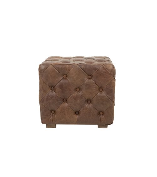 Pouf capitonné quadrato in pelle