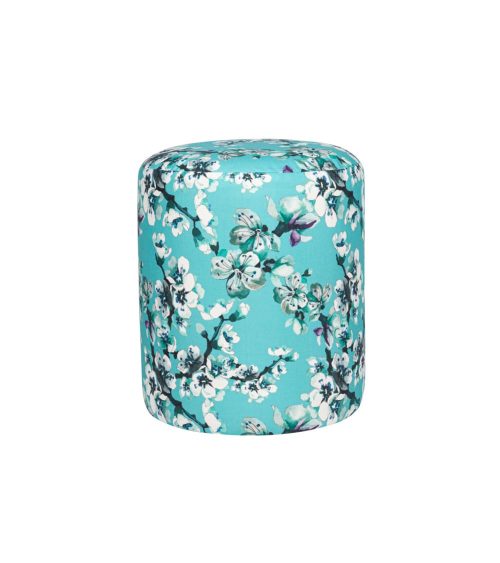 Pouf floreale turchese