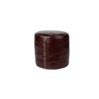 Pouf in pelle color Marrone Scuro