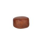 Pouf Medium Tondo in pelle Marrone