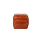 Pouf Quadrato in pelle color marrone chiaro
