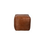Pouf Quadrato in pelle color marrone