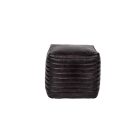 Pouf Quadrato in pelle color nero