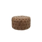 Pouf rotondo in pelle Capitonné