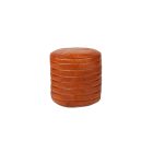 Pouf Tondo in pelle color Marrone chiaro