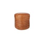 Pouf Tondo in pelle color Marrone