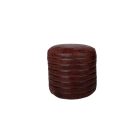 Pouf Tondo in pelle color Marrone scuro