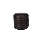 Pouf Tondo in pelle color Nero