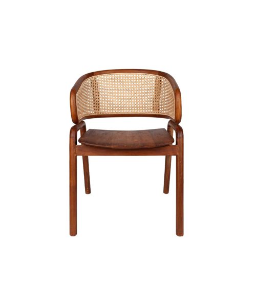 Sedia Anny in Teak e paglia di Vienna