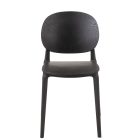 Sedia di design basic poliestere/Impiallacciatura Nero