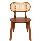 Sedia di design Pinda in Teak e paglia di Vienna