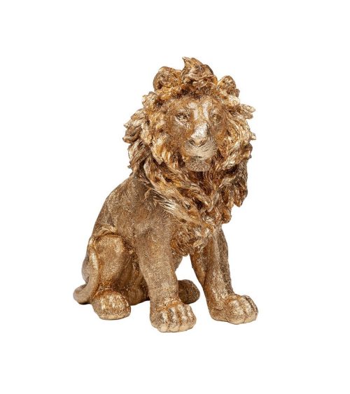 Statua Sitting Lion, H42cm Oro