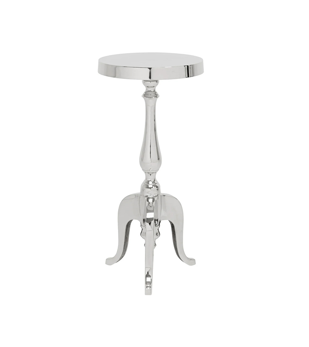 Tavolino D'appoggio Barocco Aluminio Ø27cm Tavolino D'appoggio Barocco Aluminio Ø27cm