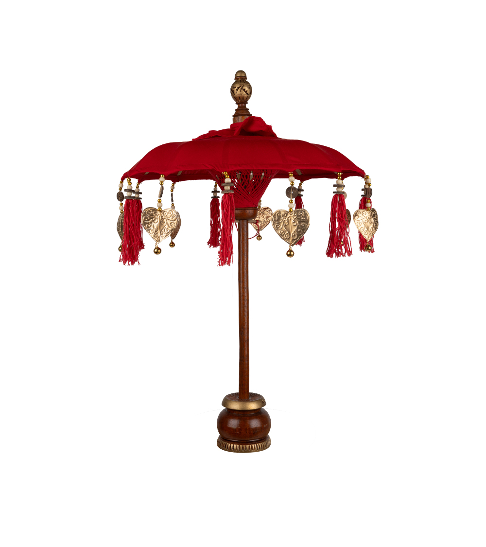 Ombrellone Dayu Cotone/Legno Rosso Small Ombrellone Dayu Cotone/Legno Rosso Small