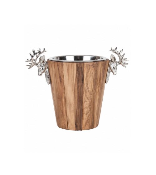 Spumantiera in teak St. Moritz Silver